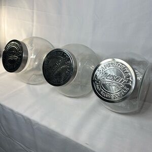 Set of 3 Glass Canisters with Metal Lids | Pantry Storage